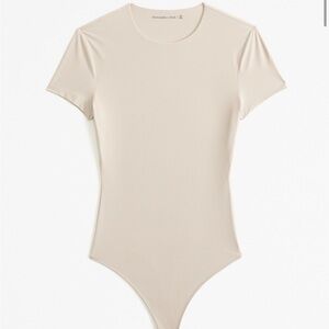 Abercrombie & Fitch Women’s Crewneck Tee Bodysuit in tan